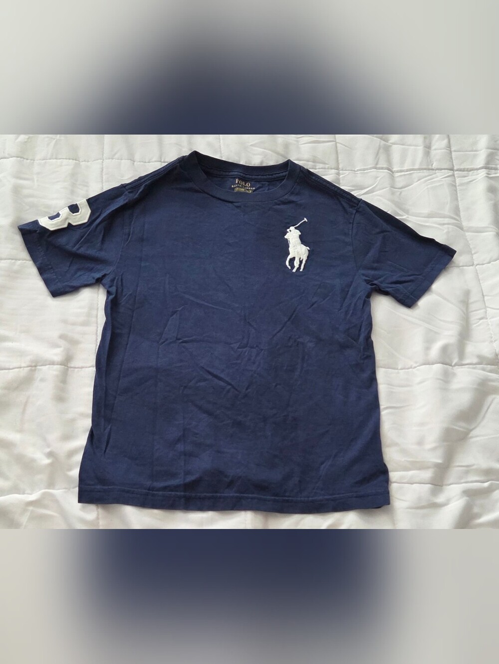 Polo by Ralph Lauren Navy Short-Sleeve Tee with White Pony Logo